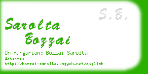 sarolta bozzai business card